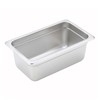 Winco 1/4 Size 4" Deep Metal Food Pan/Steam Table Pan,