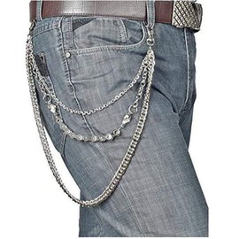 MADIOLA Cadena para Pantalon Estilo Rock Gótico Hip-hop Punk Motociclista, Cadena de Cinturón Cartera Llavero Calavera