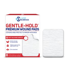 Care Science Silicone Non Stick Pads, 3 in x 4 in, 8 ct | Extra Absorbant, Gentle Adhesive, for Covering Minor Wounds