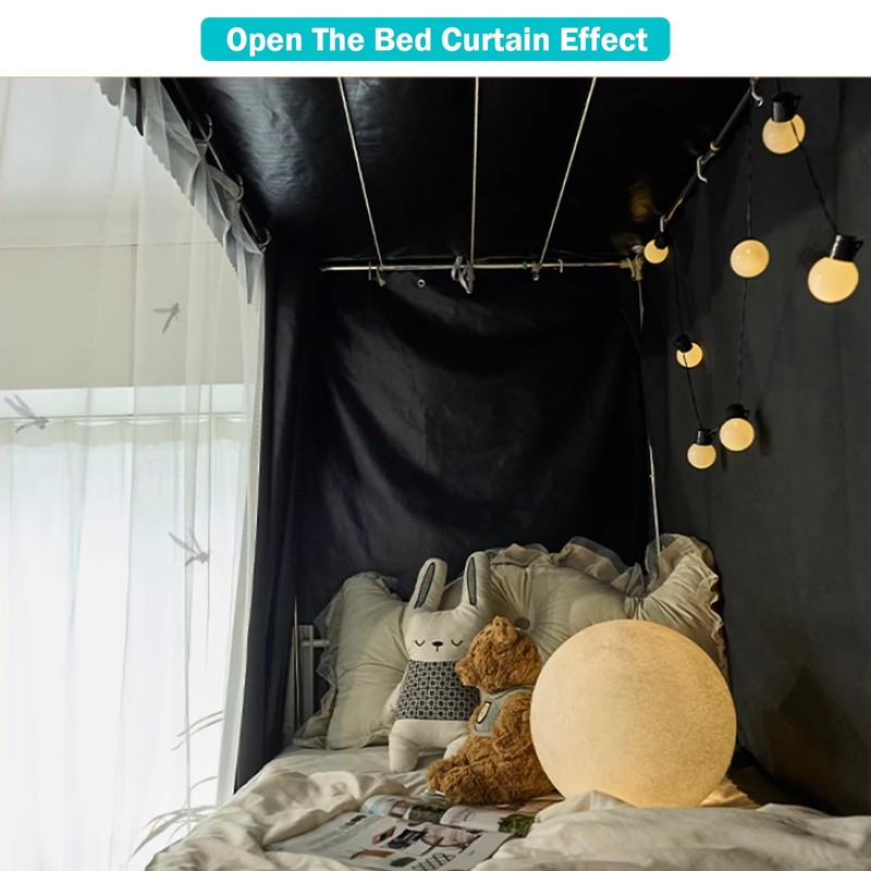 NKM Blackout bunk Bed Curtains with Canopy Bed Frame,bunk Bed