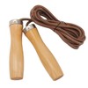 Jump Rope Cowhide Wooden Handle Portable Highly Effective Skipping Rope