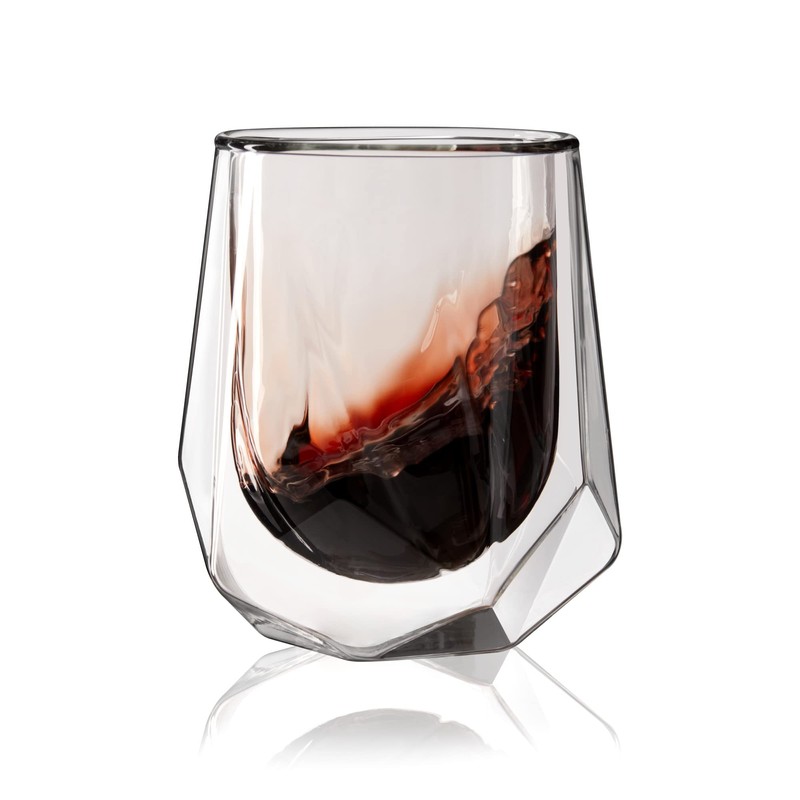 Viski Alchemi Aerating Wine Glass, Double Walled Tasting Tumbler for