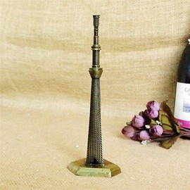 SUPERPOWER® 7.5 Inch Japanese Tokyo Sky Tree Architecture Model Bronze Sculpture Tokyo Tower Metal Crafts Statues for Bar Party Living Room Desktop Decoration Figurines