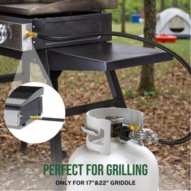 6ft Propane Hose with Regulator, Propane Tank Adapter Hose with Gauge, Gas Grill Regulator and Hose Fit for Blackstone 17”/22” Tabletop Griddle, Pit BOSS 2 Burner Griddles,Blue Rhino Razor Griddles