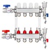 GCCSJ 4 Loops PEX Manifold Radiant Floor Heating Set Stainless