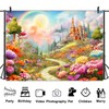 Fairy Tale Castle Backdrop 7 x 5 ft ，Pink Magical