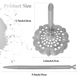 Bcxfbxd 2 Pcs Hollow Round Pen Holder with Diamond Metal Pen Stand Holder Set Signing Pen Set Signing Desk Ballpoint Pens for Guest Book Wedding Birthday Graduation Teacher Office Business (Silver)