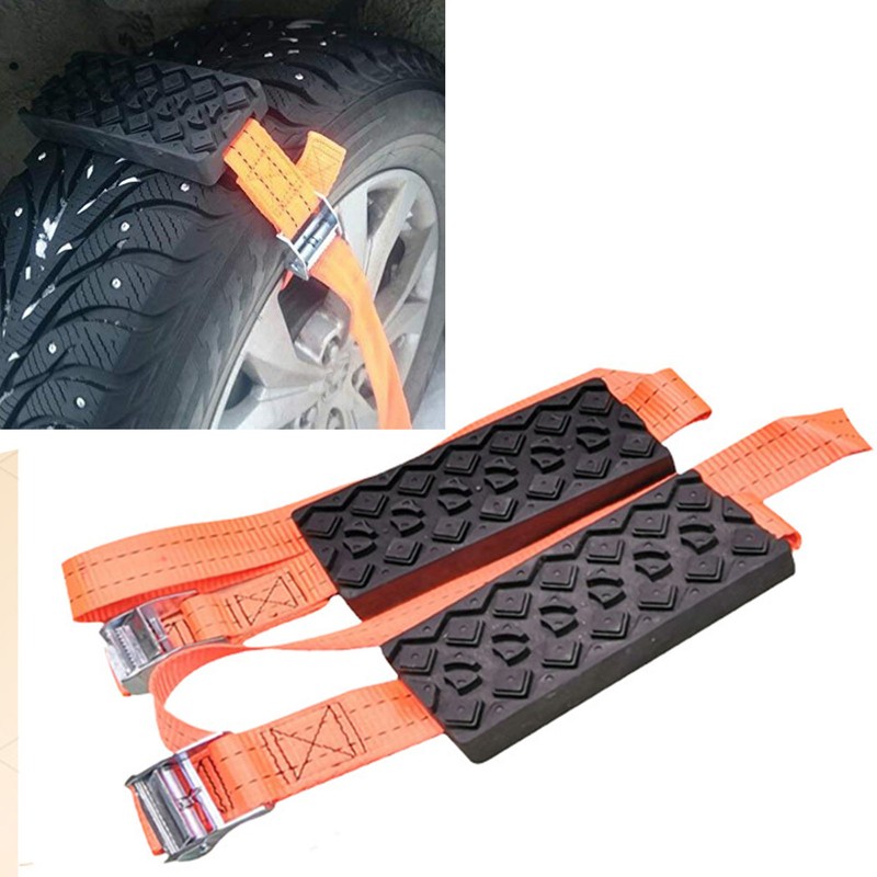 2Pcs Car Escape Board Chain Design Portable Anti Slip Rugged