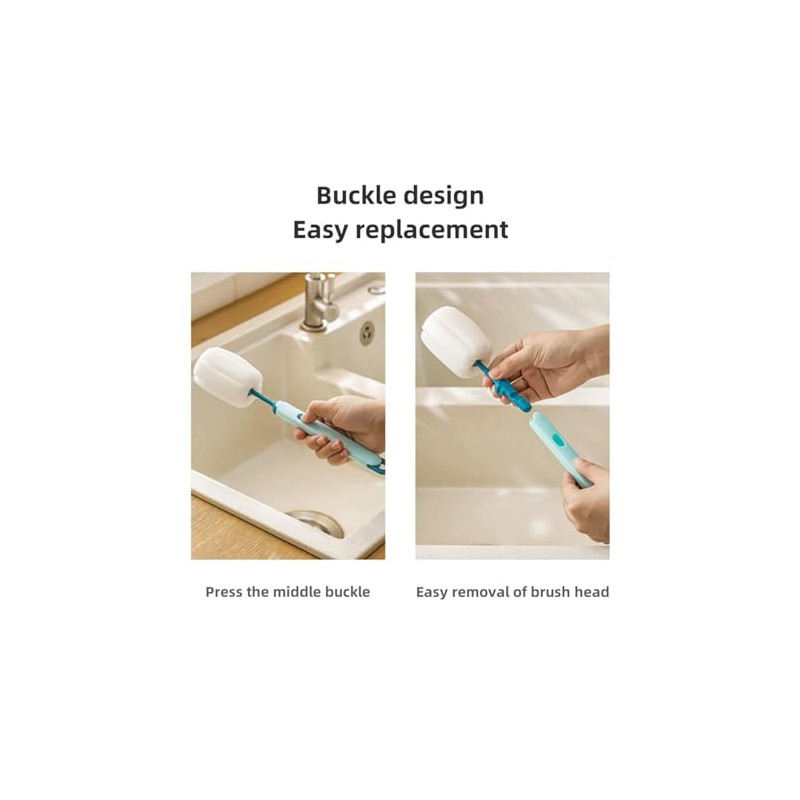 Bottle Brush Long Handle Cup Cleaner Brush Sponge Bottle Scrubber