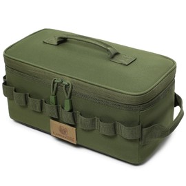 Lemubeane Tactical Camping Storage Bag 9L Tactical Utility Tote Bag Camping Cookware Organizer Trunk Organizer (Army Green)