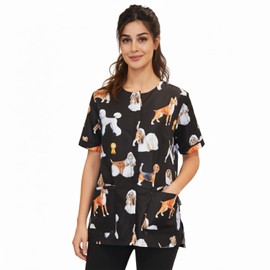 Ladybird Line 803 Water Resistant Dog Groups Stylist Grooming Smock, Hair and Bleach Resistant with Covered Zipper Panel, Mesh Back and Back Tie Belt, Ideal for Pet Groomers and Vet Clinics - 5X-Large