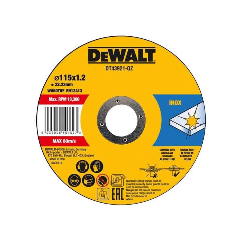 DT43921 Metal Cut Off Disc 115 x 1.2 x 22.23mm