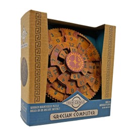 Project Genius Project Genius Grecian Computer Mechanical Math Puzzle, Wooden Brainteaser Gift for History Buffs and Smart Kids, Teens, and Adults - True Genius Series Inspired by The Ancient Antikythera Mechanism