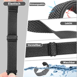 SHIJZWD Elastic Watch Straps 24 mm 22 mm 20 mm 19 mm 18 mm 16 mm Bracelet with Quick Release Adjustable Stretchy Nylon Loop Sport Breathable Replacement Strap for Men Women