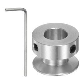 HARFINGTON Single Groove Pulley 10mm Fixed Bore 20mm Outer Diameter Aluminum Alloy with Hex Wrench for Drilling Machine 6mm PU Round Belt