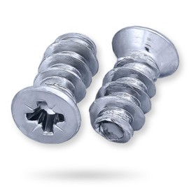 HEXATON Euro Screws with Countersunk Head 6.3 x 13 mm - Pack of 50 - Furniture Screws for Hinges Drawer Guides