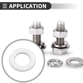 Motoforti Universal Flat Washer, 8mm ID 15mm OD 1.5mm Thickness, Durable, Stainless Steel, Silver Tone, 20 Pcs