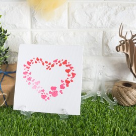 Juvale 24 Pack 4" Clear Plastic Easel Display Stands for Photos, Decorative Tiles, Wedding Place Cards