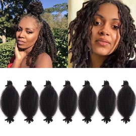 Marley Twist Braiding Hair 8 Inch Springy Afro Twist Hair 7 Packs Kinky Twist Braiding Hair for Butterfly Locs Cuban Twist Soft Locs Crochet Hair for Black Women（8inch,2-7）