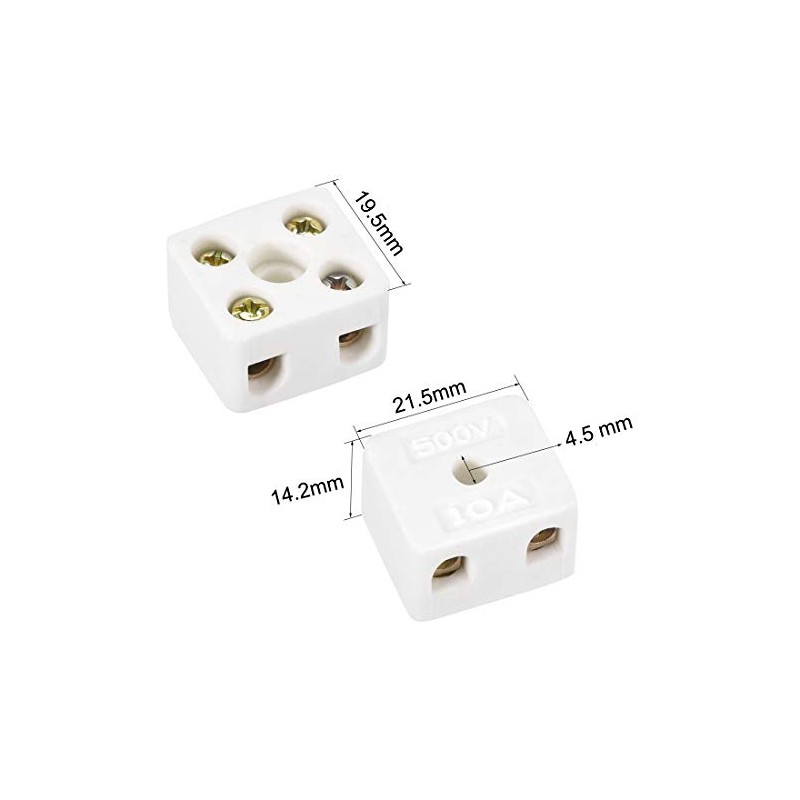 uxcell 2 Way Ceramics Terminal Blocks High Temp Porcelain Ceramic