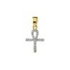 Exquisite 10k Yellow Gold Mini Diamond Ankh Cross Pendant