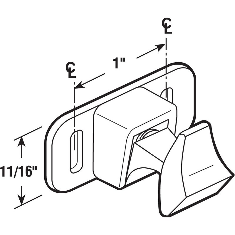 Prime-Line F 2602 Sliding Window Latch, Plastic, White, 1 In.