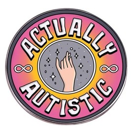 actually autistic Cartoon Autism Awareness Lapel Pin badge brooch for backpack and coat