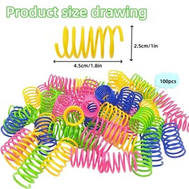 Cat Spiral Spring Toy - 100Pcs Creative Interactive Kitten Toys, Plastic Coil Springs for Swatting, Active Healthy Play, Time-Killing and Fitness (Random Color)