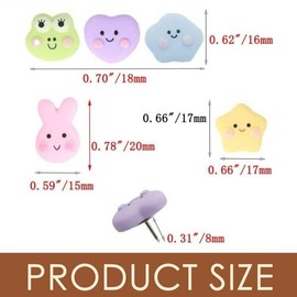 CPELLESSE 30 Pcs Frog Pushpin Mixed Star Thumbtacks Rabbit Drawing Pins Creative Push Pins Decorative for Paper Photo Memo Board Foam Board Map