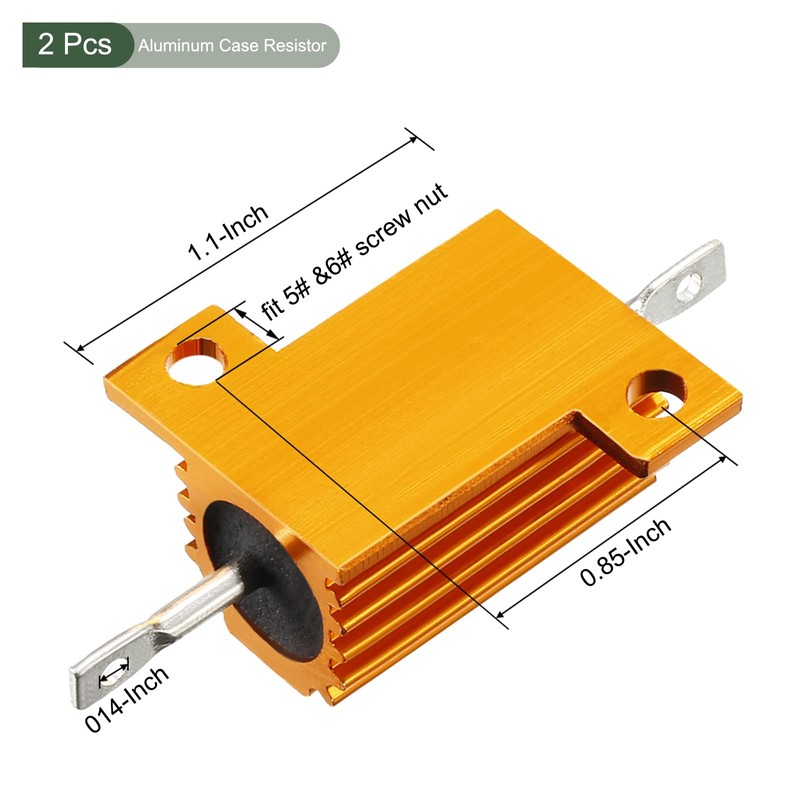 YOKIVE 2 Pcs Aluminum Case Resistor, Office LED Converter Replacement