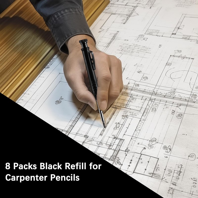 RMIVEGLIA 48 Pieces 2.8mm Pencil Leads for Carpenter's Pencils, HB