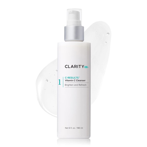 ClarityRx C-Results Vitamin C Facial Cleanser, Natural Plant-Based Brightening Face Wash with Lactic Acid (6 fl oz)