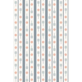 Striped Pickleball Lined Notebook: 6x9" Lined Journal with a Pattern of Stripes and Pickleball Paddles in Grey and Peach