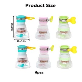 360° Swivel Faucet Nozzle Water Filter,Faucet Water Saving Device,360 Rotating Faucet Portable Filter,Booster Kitchen Water Filter Tap Head Filtration Activated Carbon Removes Hard Water Filter (6)
