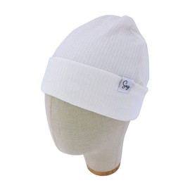 Sugarmelon Jersey Beanie Silky Satin Lined Hat Bonnet for Newborn Baby Boys Girls Toddler Infant Little Kids Beanies Caps(0-6M,101 Rib-Snow)