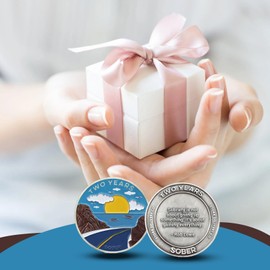 2 Year Sobriety Coin Sobriety Chip Medallion Coins with Coin Case Sober Gifts for Men Sobriety Gifts for Men Sobriety Gifts for Women Courage Medallion Anniversary Token