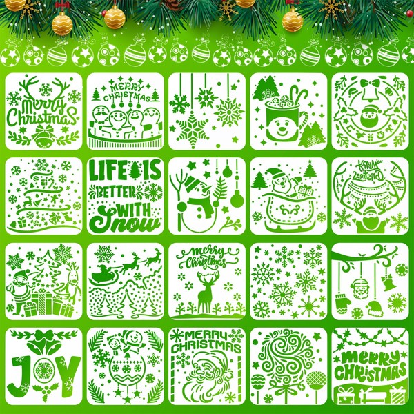 ODDIER Christmas Decoration Stencils for Painting, 6 X 6 Inch