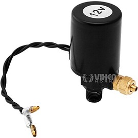 Vixen Horns 1/4" NPT 12V Electric Air Valve (Solenoid) for 1/4" OD Hose 200PSI Train/Air Horn Black VXA7164B