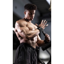 Bande Poignet Musculation - Protège Poignet, Poignet de Force, Support Poignet, Crossfit, Fitness, Femmes et Hommes (Black/Grey)