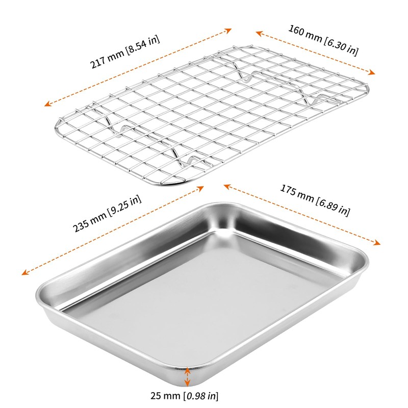 UNGFEI 2 PCS Baking Sheet with Wire Rack, Stainless Steel