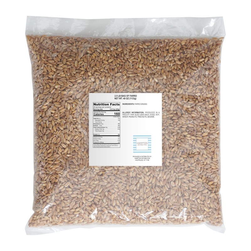 Farro, 2.5 Pound Bulk Bag, Good Source of Dietary Iron,