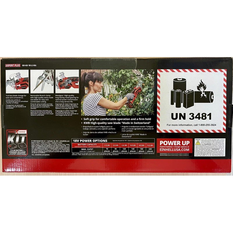 Einhell 18 volt 6 inch cordless tree pruning saw with