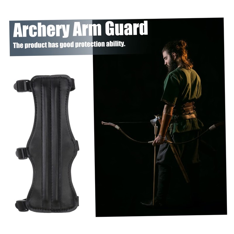 BESPORTBLE 3pcs Fashion Pu Leather Archery Arm Guard Safe Strap