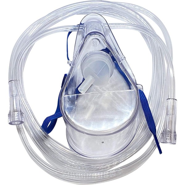 5-Pack Westmed #0370 Medium Concentration Oxygen Mask, Adult w/7' Kink Resistant Tubing