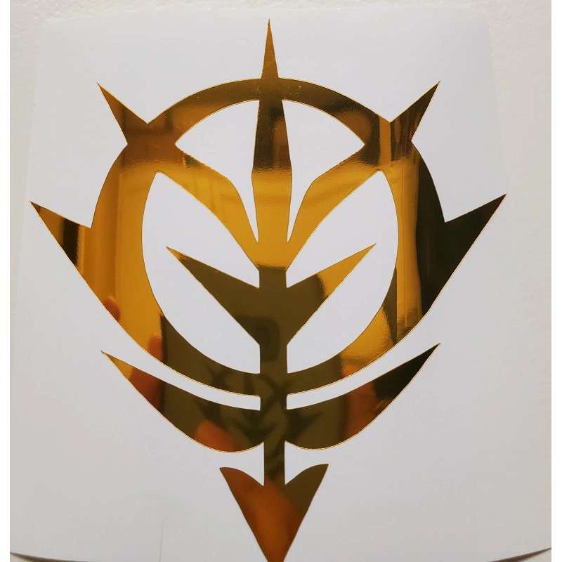 Mobile Suit Bandai Gundam Zeon Emblem Logo Gold Sticker Vinyl