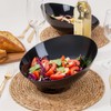 bUCLA 12 Pack Black Plastic Serving Bowls - 54 OZ