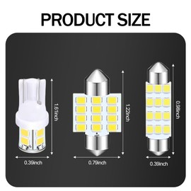 nodteem 24 PCS T10/31mm/42mm Car LED Light Classification Combination Set, License Plate Light Width Light Double-tip Reading Light, Replacement Accessories, for Most Cars, Trucks, SUVs (White)