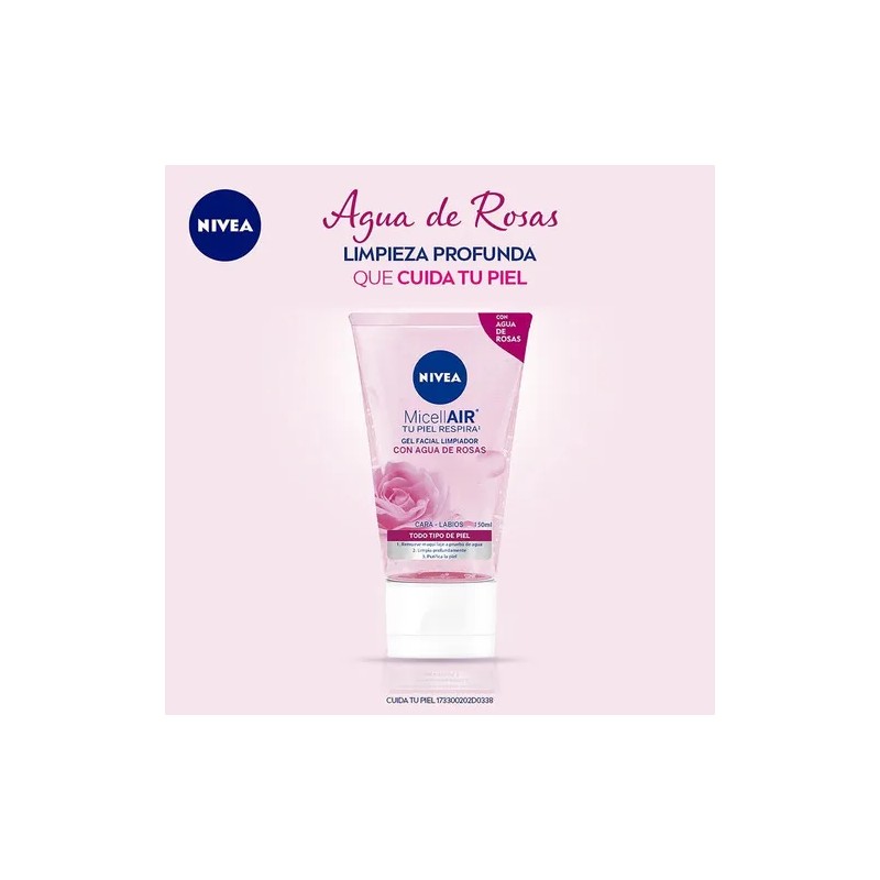 Gel Limpiador Facial Nivea Micellair Agua De Rosas 150 Ml