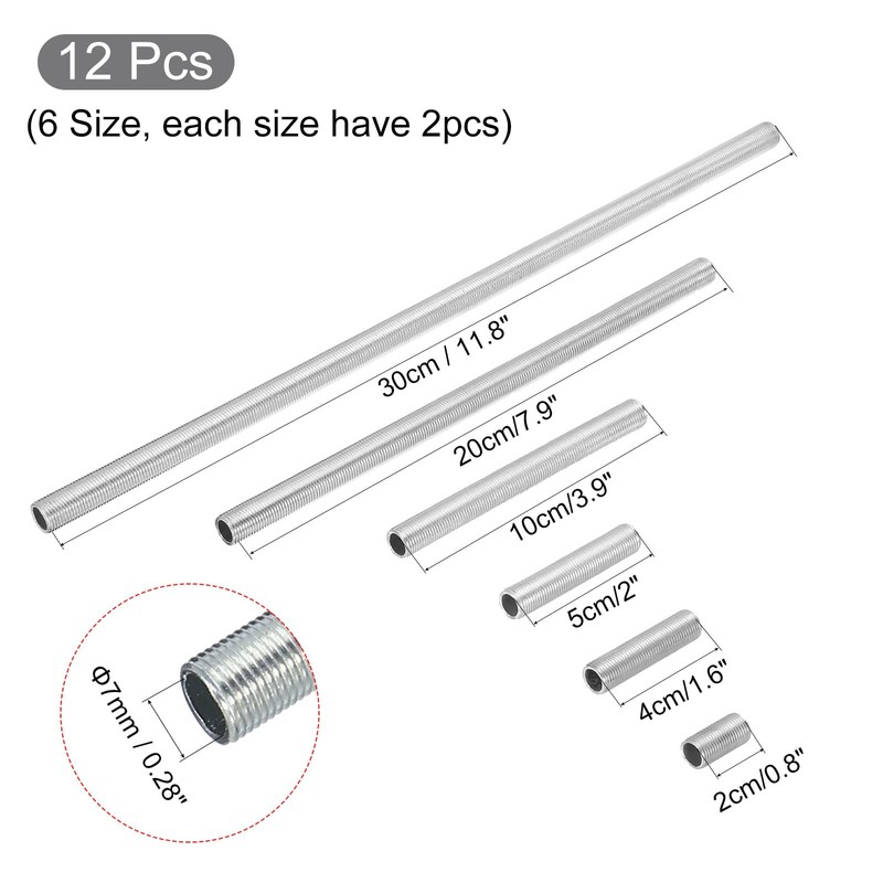 sourcing map Pack of 84 Lamp Pipe Set with Locking