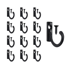 Umichen Wall Mounted Single Hook Robe Hooks Metal Coat Hooks and Screws for Hanging Key Jewelry Cup Cloth Bag Cap,20 Pieces(Black)